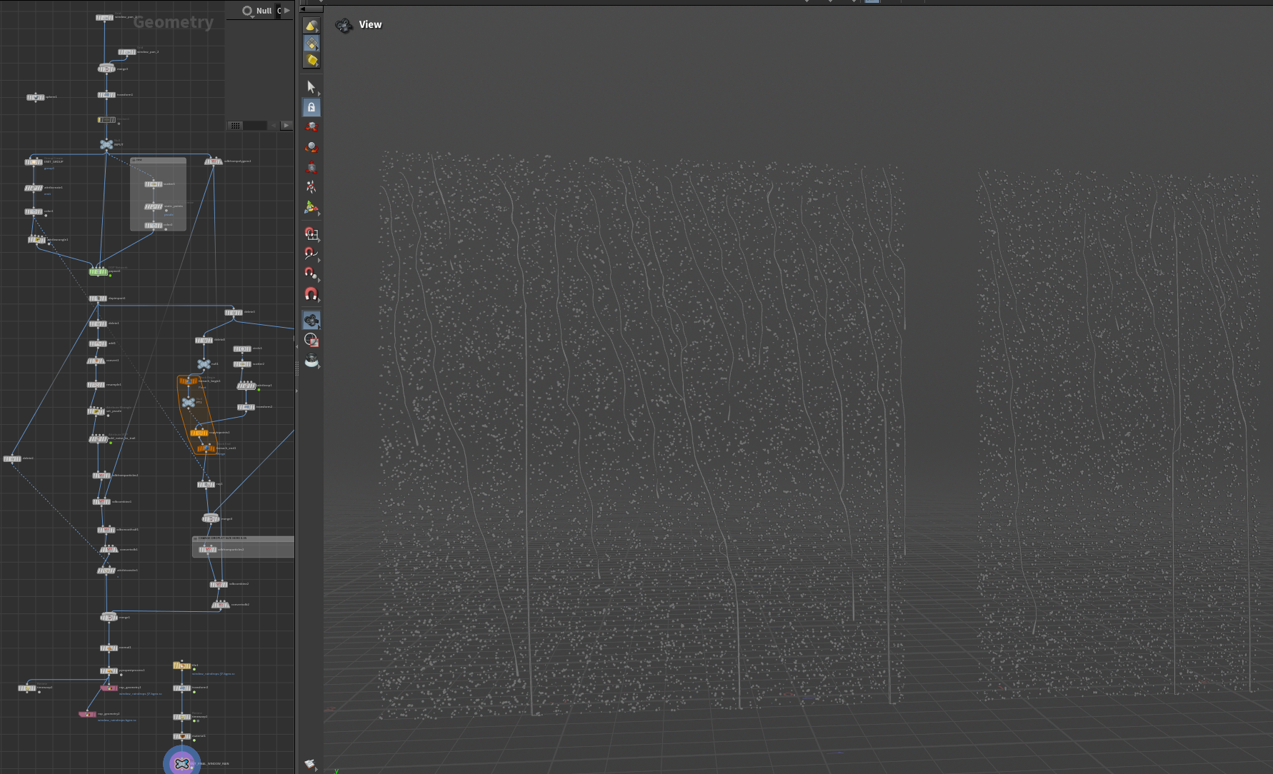 Procedural rain droplet solver